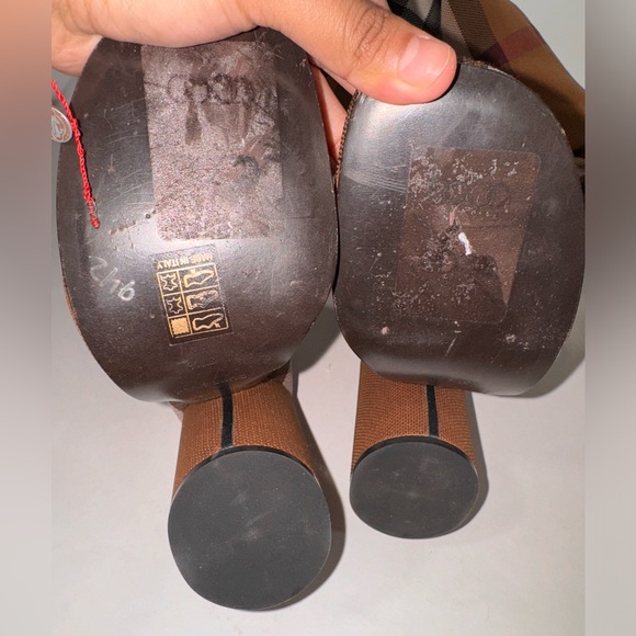 BURBERRY Brown Check Over-The-Knee Boots - Picture 8 of 12